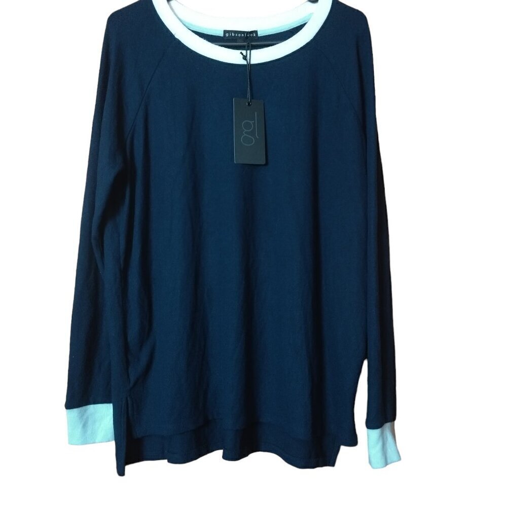 Gibson Look Size Large Long Sleeve Blue Pullover Sweater Casual Classic NEW